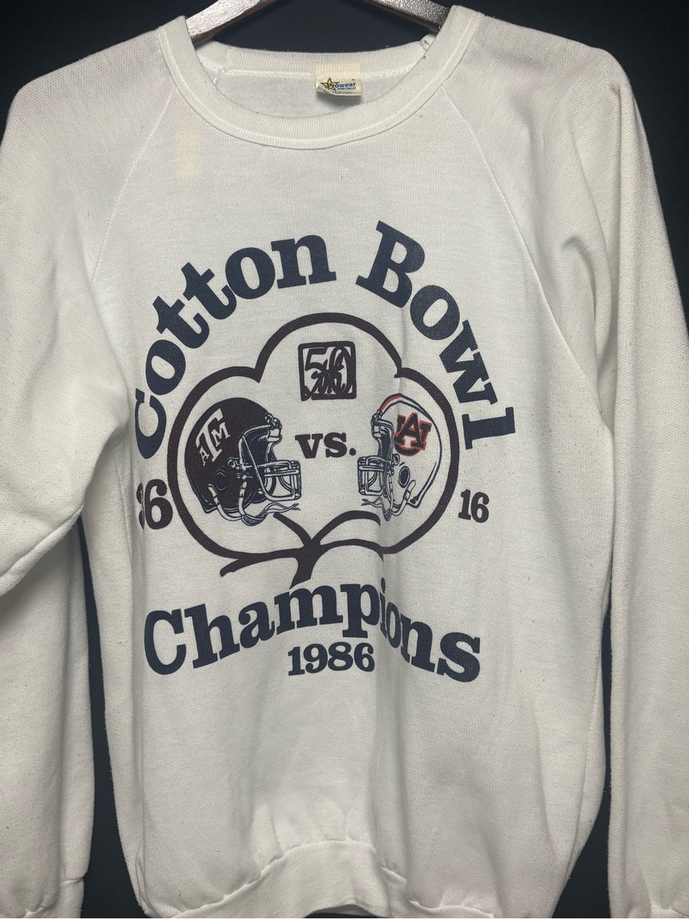 VTG 1986 Cotton Bowl Champions Shirt Texas A&M Auburn Tigers XL Prowear USA Made